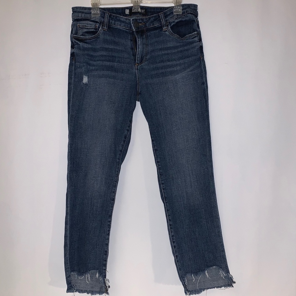 Women's Mid Rise Kut Jeans Sz 8 Reese Ankle Straight Leg.